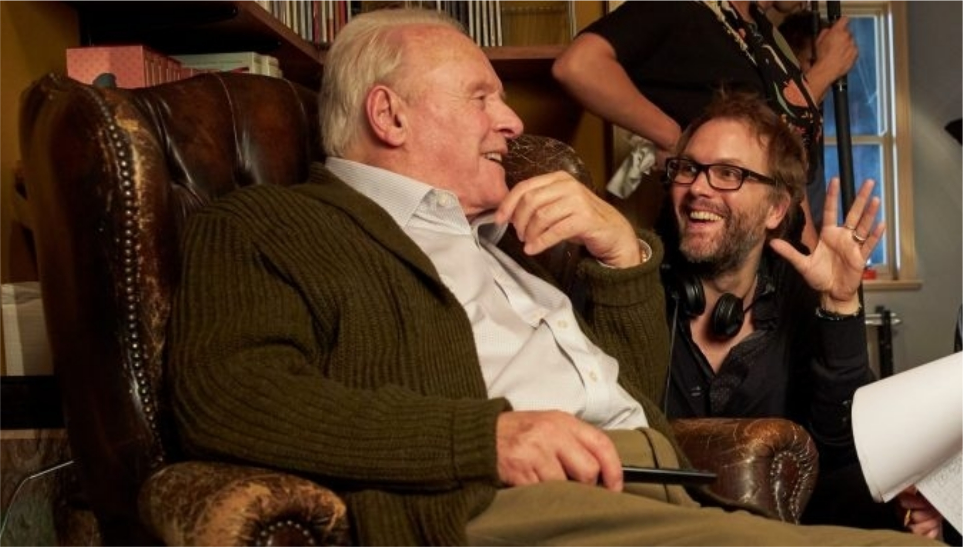 Anthony Hopkins et Florian Zeller sur le tournage de The Father