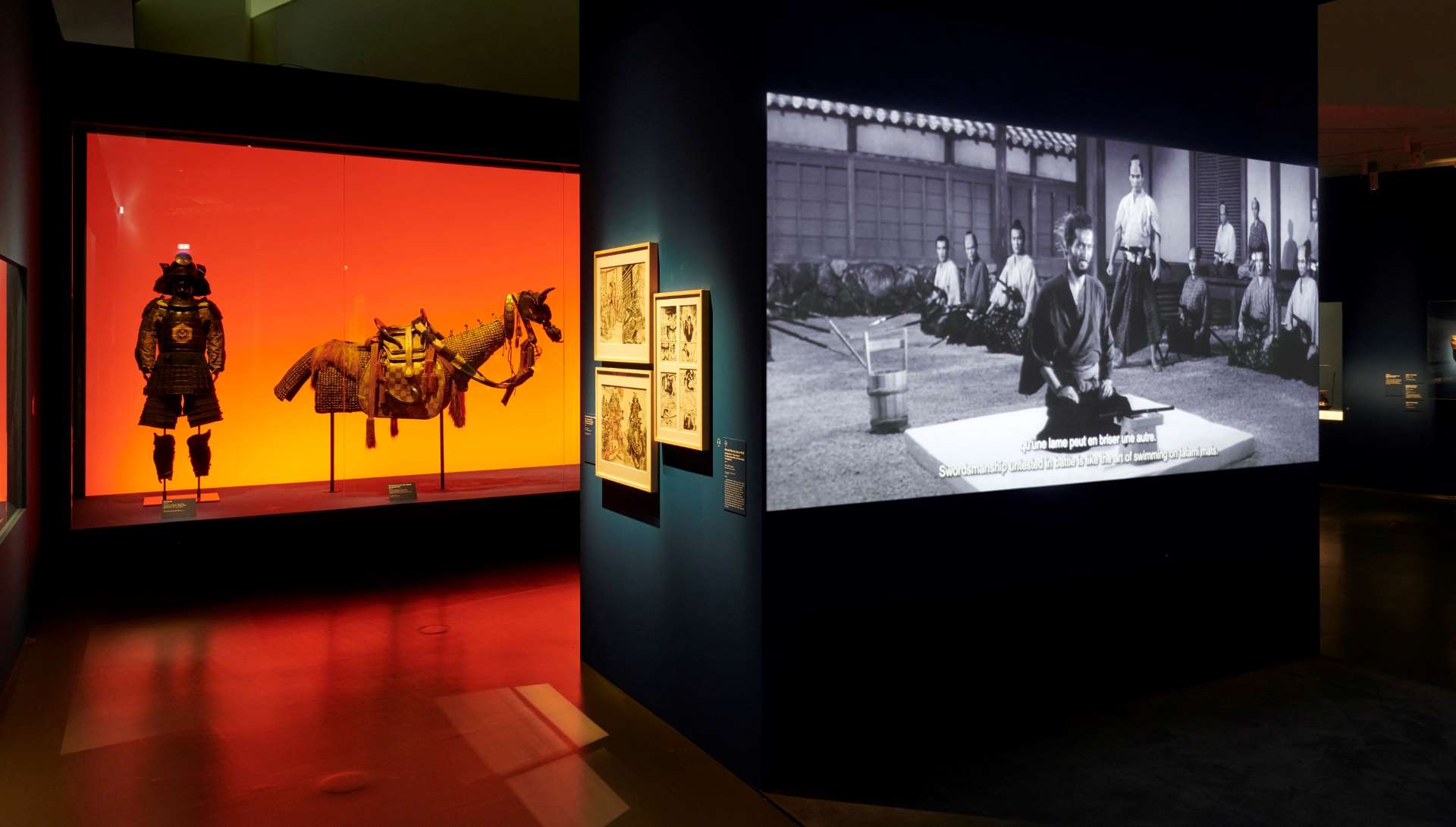 L'exposition Ultime combat propose de nombreux extraits de films pour comprendre l'histoire et la philosophie des arts martiaux.