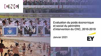 Couverture de l'étude Evaluation du poids économique et social du périmètre d'intervention du CNC - 2010-2019 