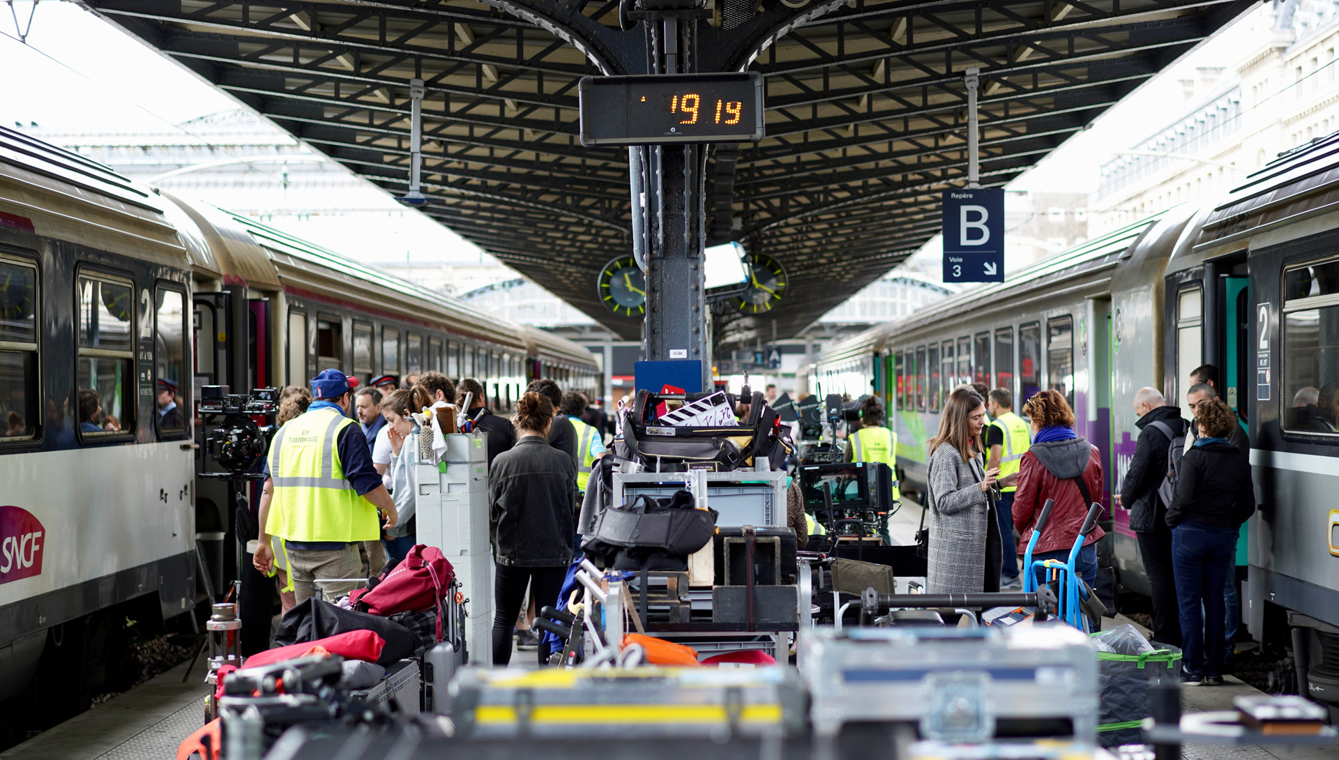 Tournage dans une gare