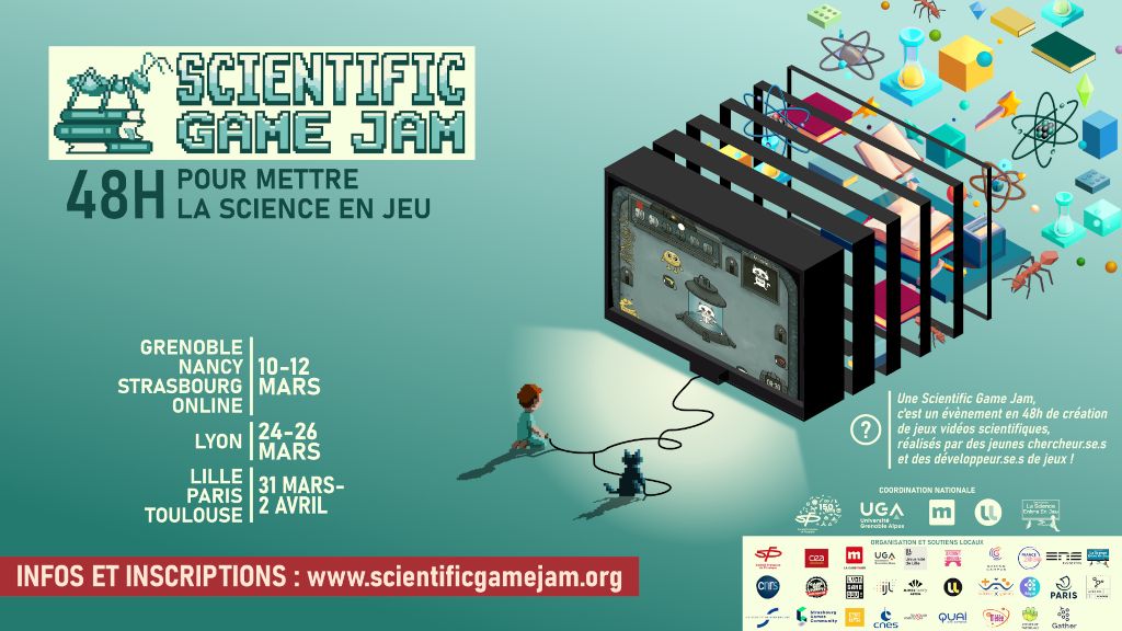 L'affiche de la Scientific Game Jam 2023.