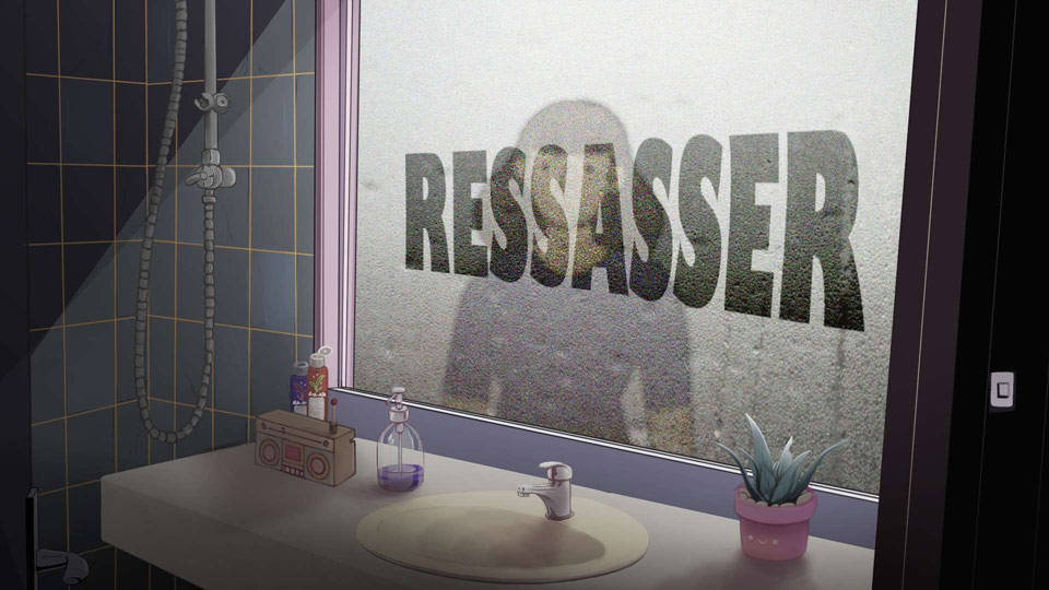 Le visuel du jeu « Ressasser », conçu pendant la Game Jam 2023.