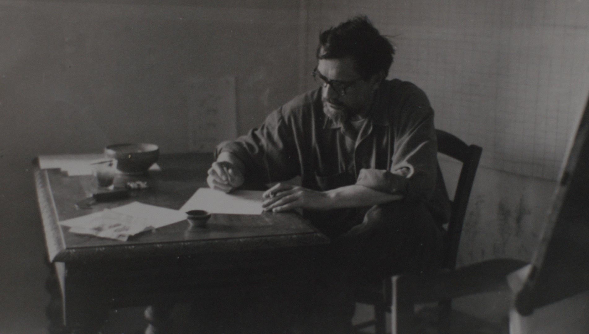 Photo en noir et blanc de Fernand Deligny