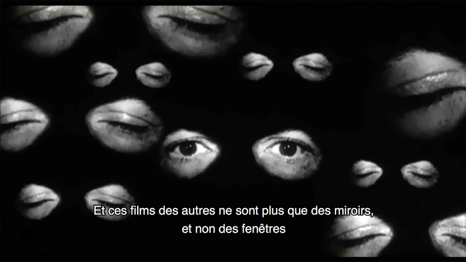 Plusieurs yeux sur fonds noirs