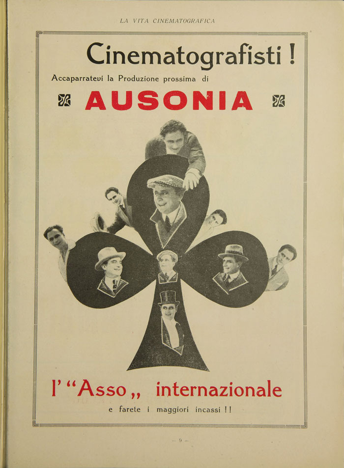 Publicité de La Vita Cinematografica pour l’image de marque d’Ausonia