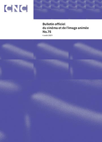 Couverture du bulletin officiel no.75 du mercredi 4 août 2021 du CNC