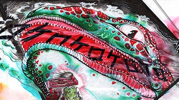Dessin animé d'un serpent de mer. Extrait du film d'animation
