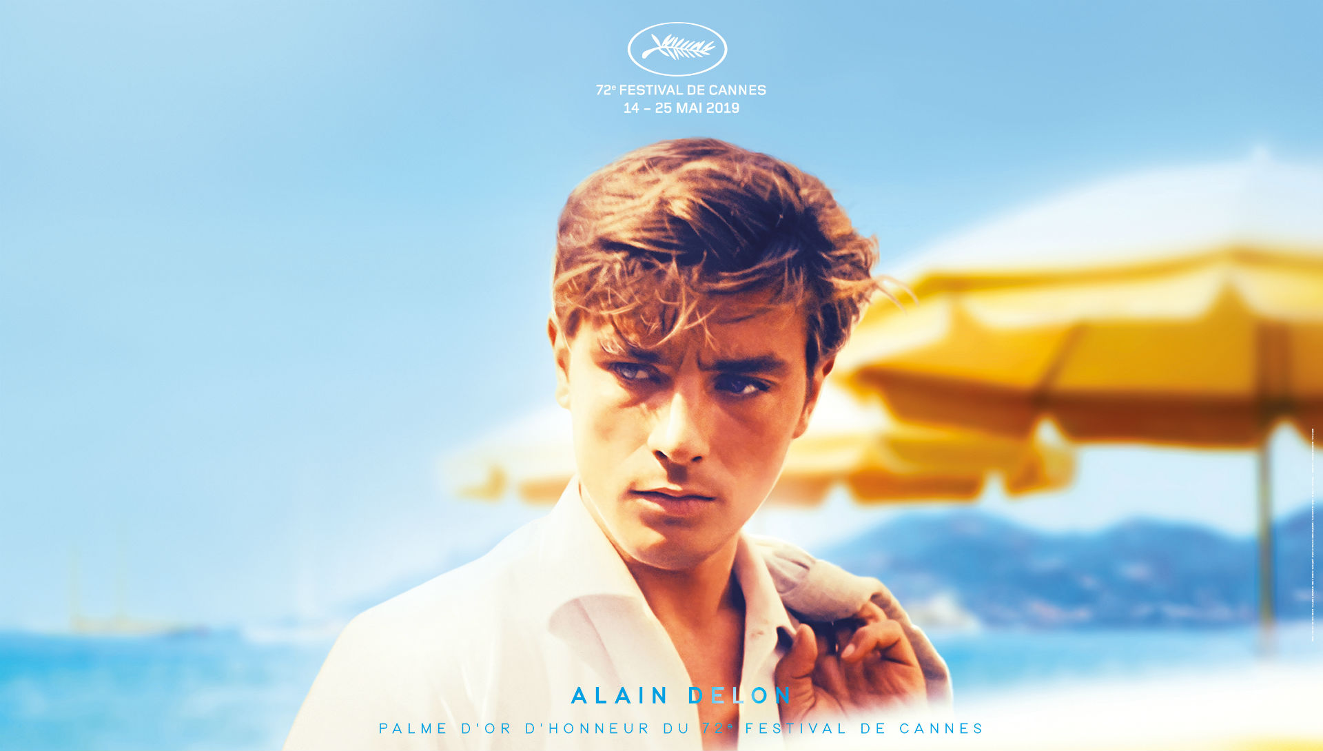Affiche du Festival de Cannes 2019 consacrée à l'hommage à Alain Delon