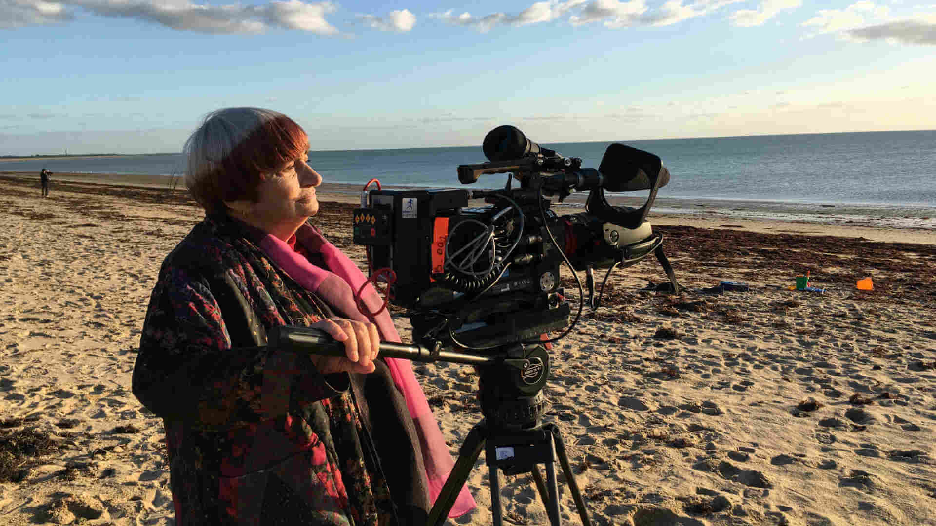Agnès Varda sur la plage de Noirmoutier