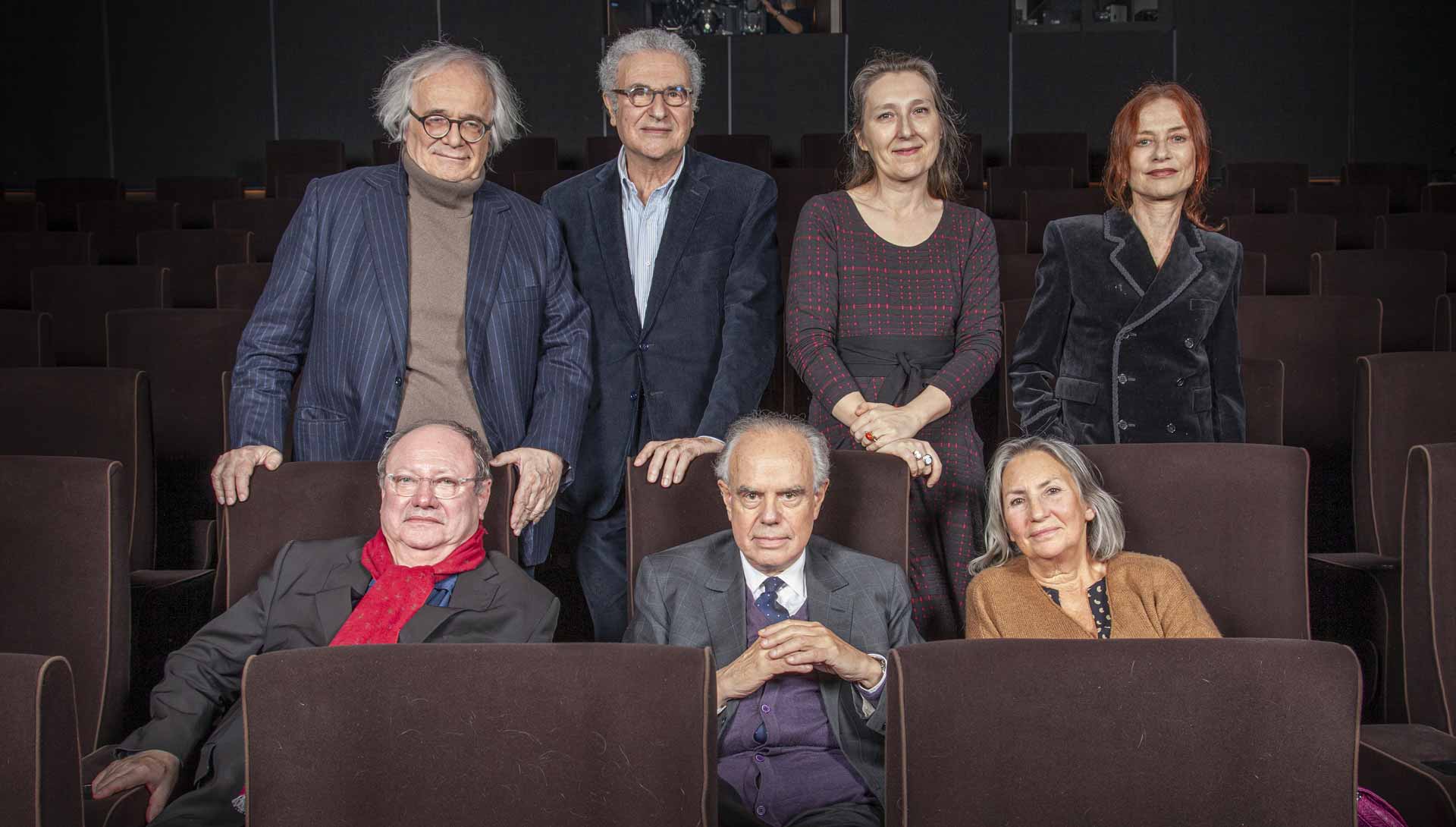 Debout : Pascal Thomas, Serge Toubiana, Marie Darrieussecq (actuelle présidente) et Isabelle Huppert. Assis : Jérôme Deschamps, Frédéric Mitterrand et Teresa Cremisi.