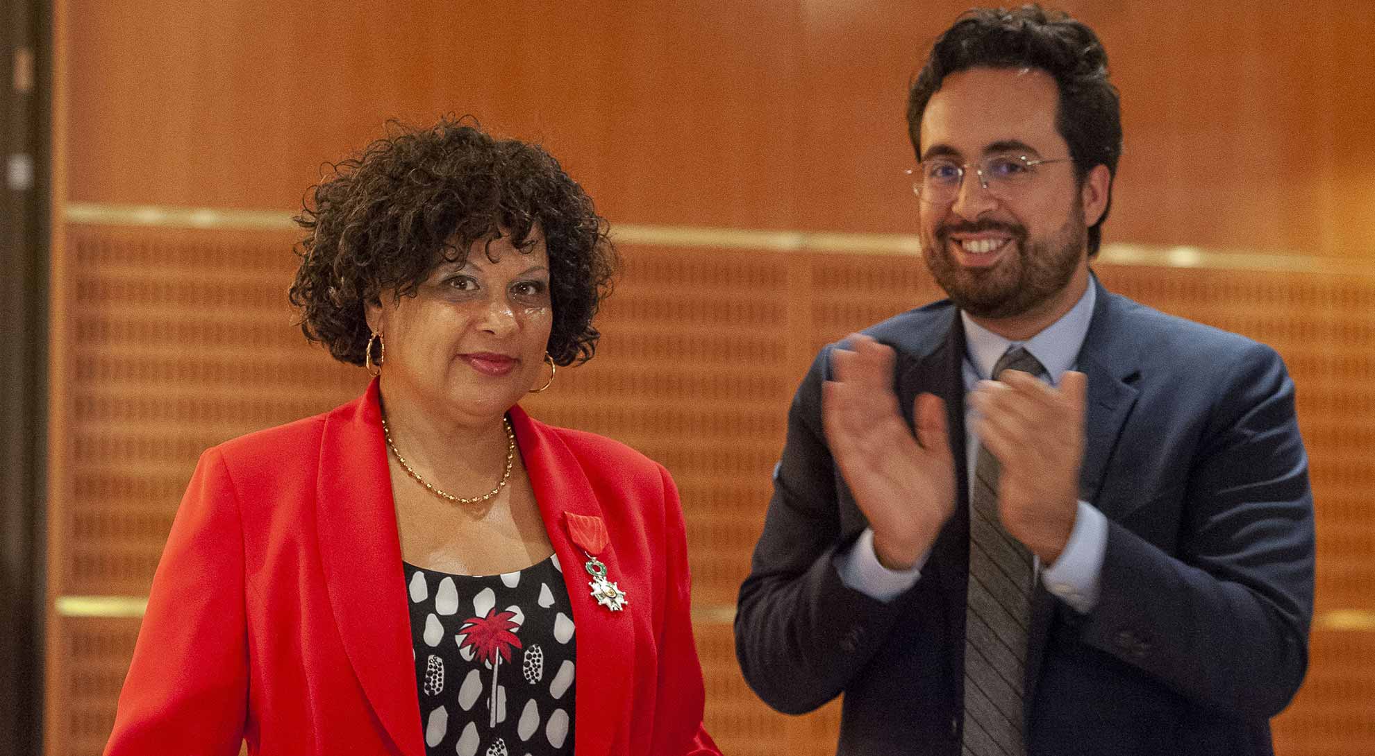 Muriel Tramis et Mounir Mahjoubi, secrétaire d’Etat chargé du Numérique, lors de la Paris Games Week