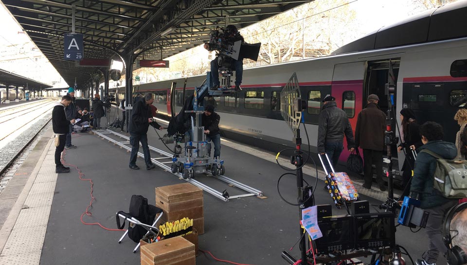 Filming at Gare de l'Est station in Paris
